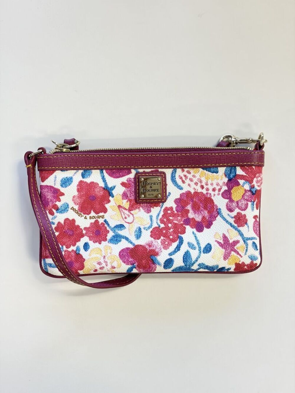 Dooney & Bourke Floral Coated Canvas Large Slim Wristlet